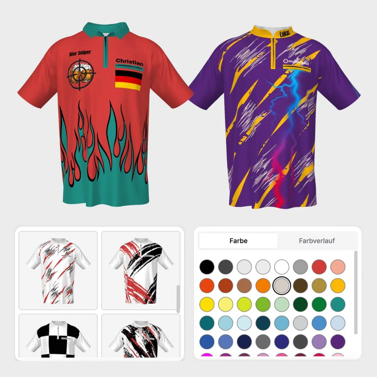 Personalisierte Dart Shirts / Trikots zum selbst gestalten - Image 4